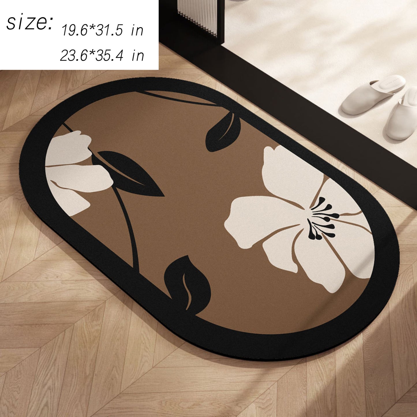 Absorbent Bathroom Floor Mat Non Slip Quick Dry Bath Rug Soft Diatom Mud Entryway Mat