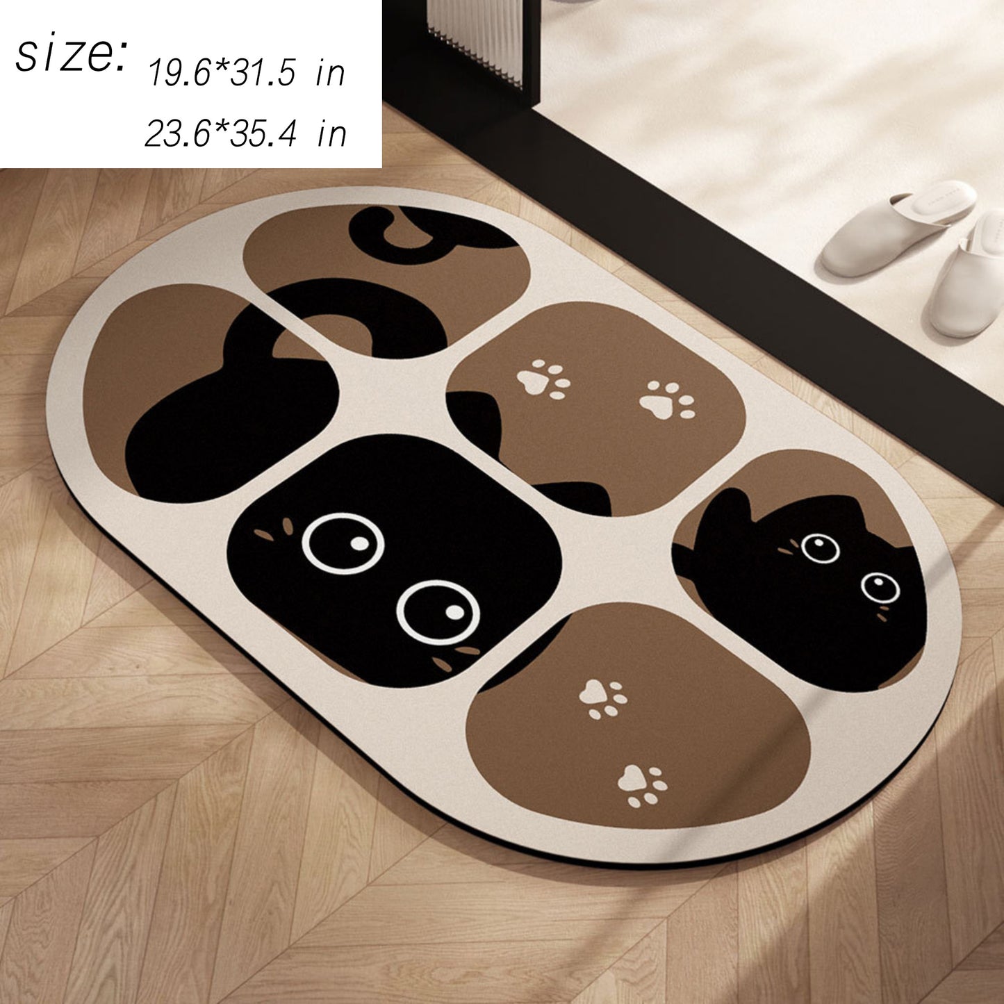 Absorbent Bathroom Floor Mat Non Slip Quick Dry Bath Rug Soft Diatom Mud Entryway Mat