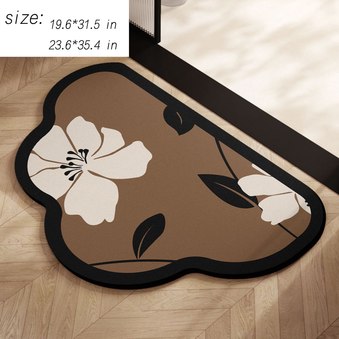 Irregular Shape Bathroom Floor Mat Non Slip Quick Dry Absorbent Bath Rug Soft Diatom Mud Mat