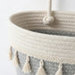 3 Tier Hanging Storage Basket Cotton Rope Wall Organizer Tassel Decorative Storage
