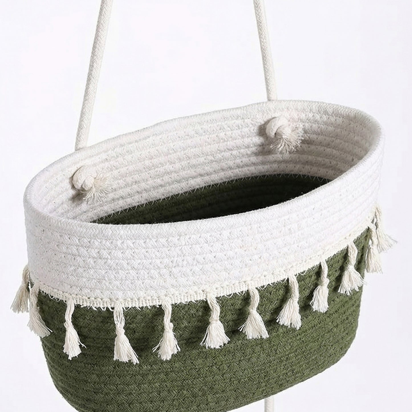3 Tier Hanging Storage Basket Cotton Rope Wall Organizer Tassel Decorative Storage