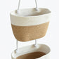 2 Tier Hanging Storage Basket Cotton Rope Wall Organizer Modern Neutral Storage