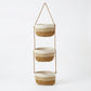 3 Tier Hanging Storage Basket Cotton Rope Wall Organizer Neutral Space Saving Storage