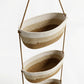 3 Tier Hanging Storage Basket Cotton Rope Wall Organizer Neutral Space Saving Storage