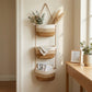 3 Tier Hanging Storage Basket Cotton Rope Wall Organizer Neutral Space Saving Storage