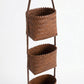 3 Tier Hanging Wall Storage Basket Organizer Woven Style Vertical Storage for Bathroom Entryway