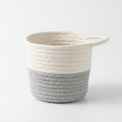 Small Hanging Storage Basket with Handle Woven Style Organizer for Bathroom Bedroom Entryway