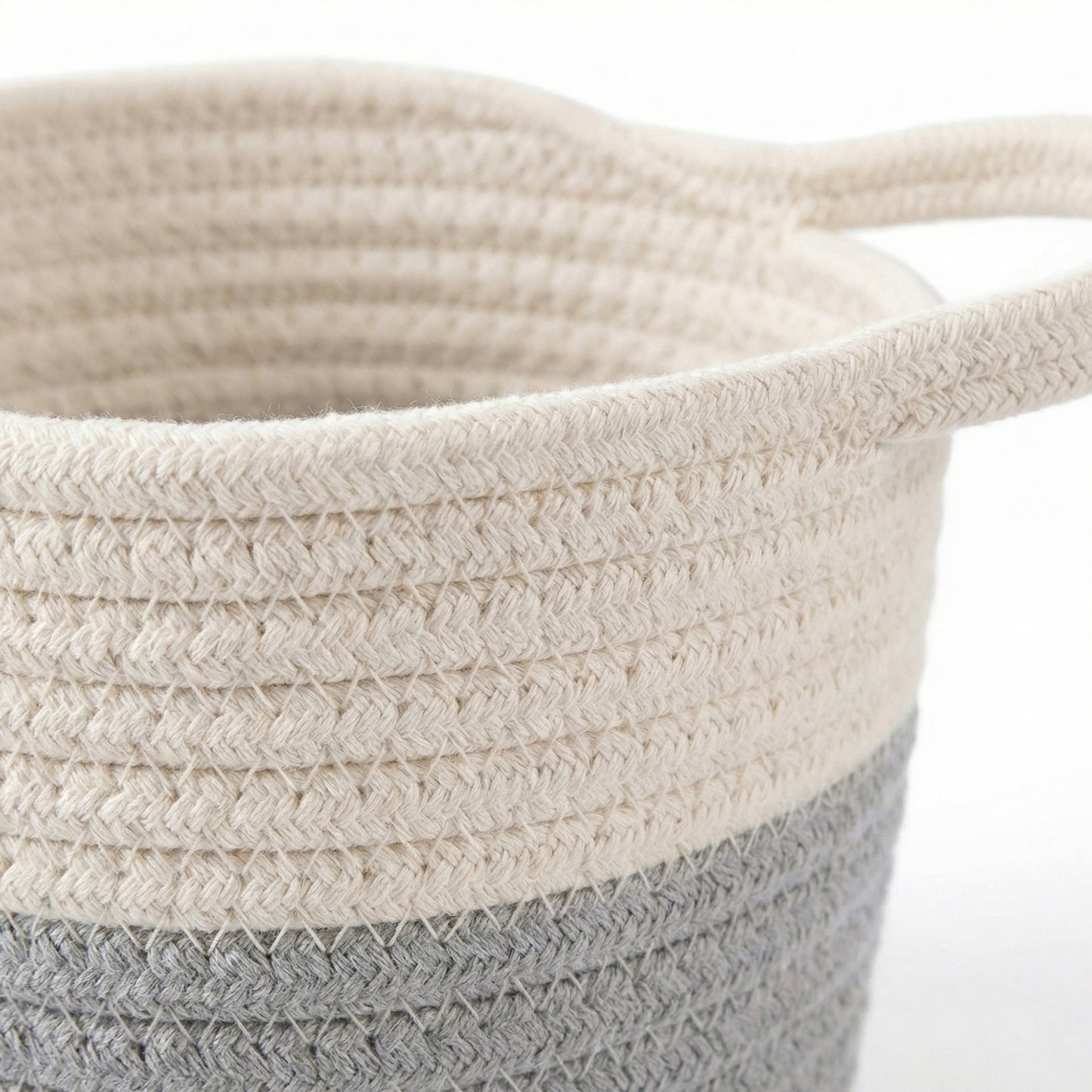 Small Hanging Storage Basket with Handle Woven Style Organizer for Bathroom Bedroom Entryway