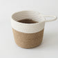 Small Hanging Storage Basket with Handle Woven Style Organizer for Bathroom Bedroom Entryway