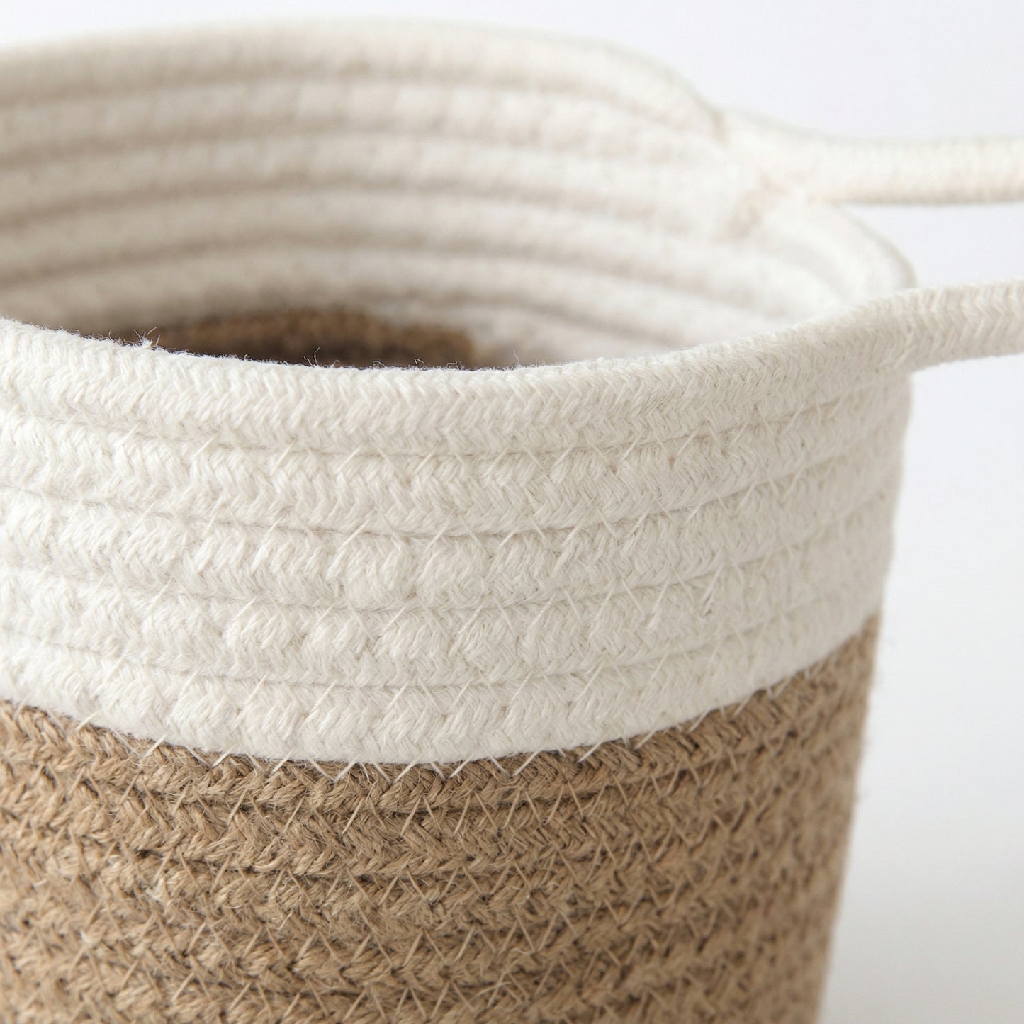 Small Hanging Storage Basket with Handle Woven Style Organizer for Bathroom Bedroom Entryway