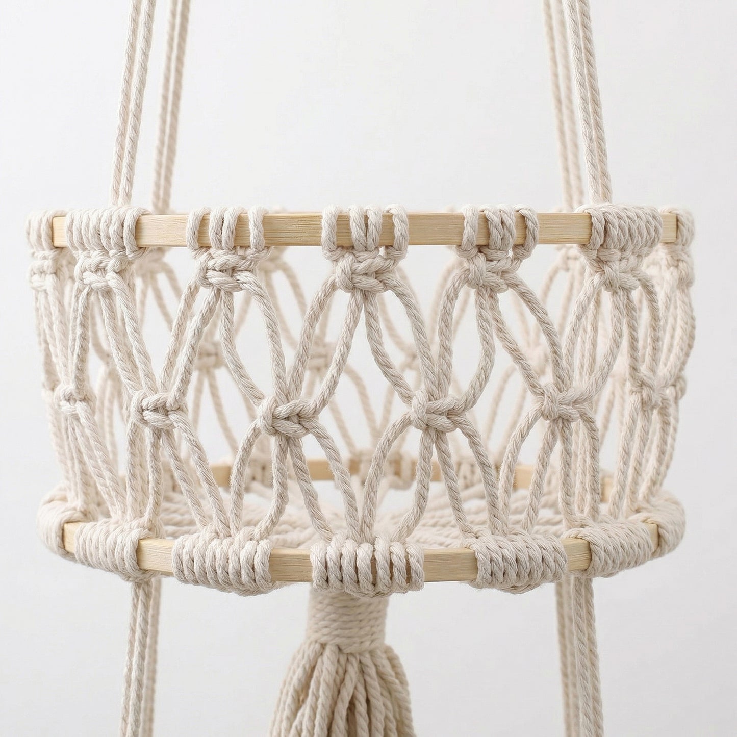 Three Tier Hanging Storage Organizer Macrame Style Basket for Plants Bathroom Kitchen Bedroom