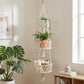 Three Tier Hanging Storage Organizer Macrame Style Basket for Plants Bathroom Kitchen Bedroom