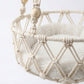 Hanging Macrame Style Storage Basket Round Organizer with Tassel for Bedroom Living Room Bathroom