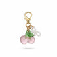 3 Pcs Cherry Charm Clip Set with Faux Pearl Accent Decorative Bag Charm Keychain Accessory