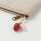 3 Pcs Cherry Charm Clip Set with Faux Pearl Accent Decorative Bag Charm Keychain Accessory