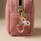 3 Pcs Cherry Charm Clip Set with Faux Pearl Accent Decorative Bag Charm Keychain Accessory