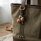 Strawberry Charm Keychain with Beaded Tassel Accent Decorative Bag Charm Accessory