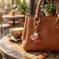 Strawberry Charm Keychain with Daisy Pendant and Heart Clip Decorative Bag Charm Accessory