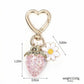 3 Pcs Strawberry Charm Keychain Set with Daisy Pendant and Heart Clip Decorative Bag Charm