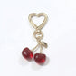3 Pcs Cherry Charm Keychain Set with Heart Clip Decorative Bag Charm Accessory