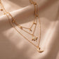 Layered Necklace with Star and Moon Pendant Crystal Accent Multi Strand Adjustable Chain Jewelry