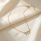 Alloy Necklace with Triple Number Pendant Crystal Accent Minimal Chain Adjustable Length Jewelry