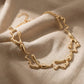 Alloy Necklace Organic Abstract Link Design Chunky Collar Adjustable Chain Jewelry