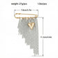Safety Pin Brooch Chain Fringe Tassel Detail Heart Pendant Statement Design
