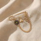 Safety Pin Brooch Floral Charm Snake Pendant Chain Detail Statement Design