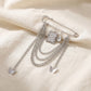 Safety Pin Brooch Chain Tassel Butterfly Charm Rose Pendant Statement Design