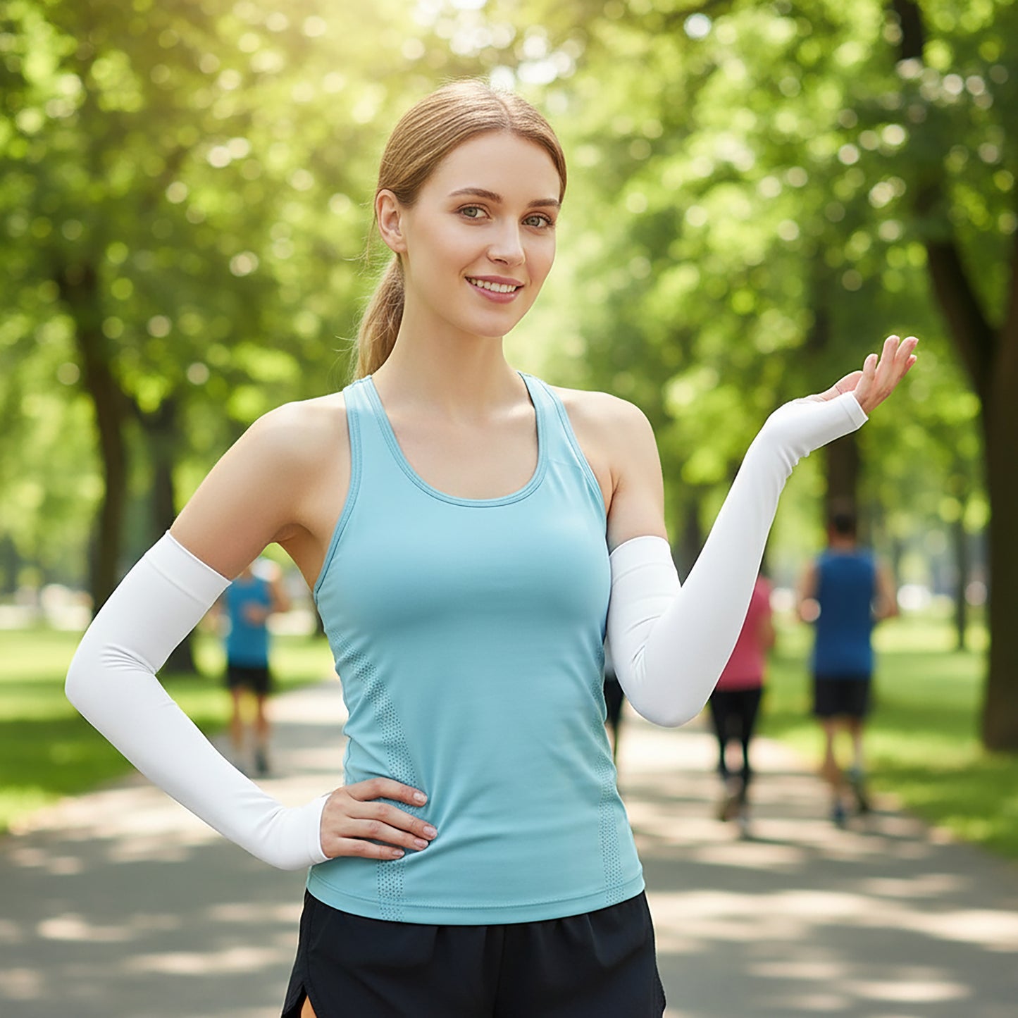 UV Protection Arm Sleeves 2 Pair Set Breathable Sun Sleeves for Outdoor Activities