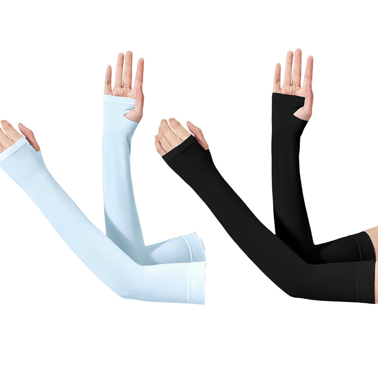 UV Protection Arm Sleeves 2 Pair Set Breathable Sun Sleeves for Outdoor Activities