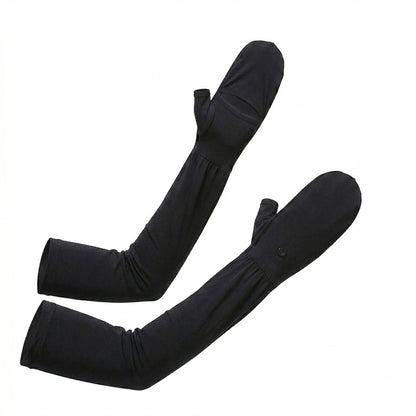 UV Protection Arm Sleeves with Thumb Holes Adjustable Cuff Cooling Sun Sleeves for Outdoor Use