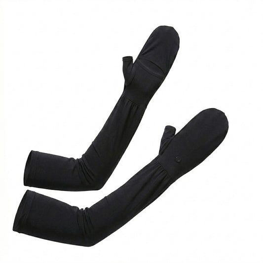 UV Protection Arm Sleeves with Thumb Holes Adjustable Cuff Cooling Sun Sleeves for Outdoor Use