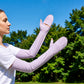 UV Protection Arm Sleeves with Thumb Holes Adjustable Cuff Cooling Sun Sleeves for Outdoor Use