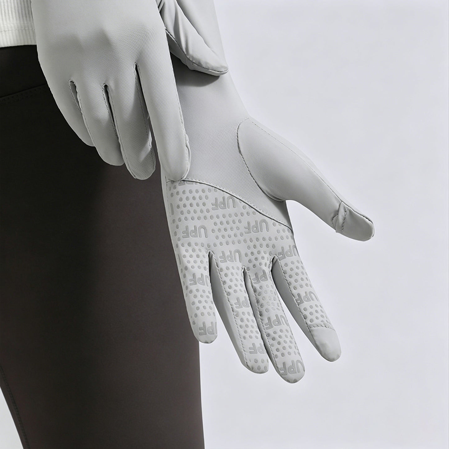 Arm Sleeves with Gloves Adjustable Cuff Breathable Cooling Sun Sleeves for Outdoor Use