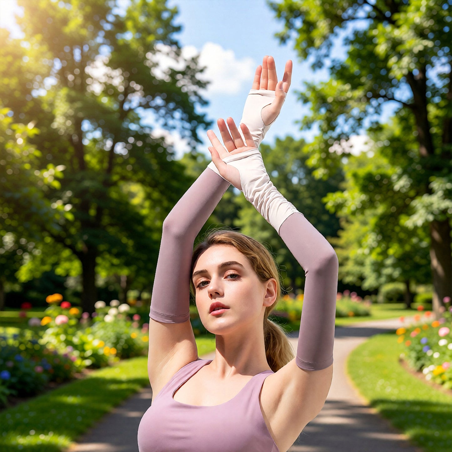 UV Protection Arm Sleeves Breathable Cooling Stretch Sun Sleeves for Outdoor Activities