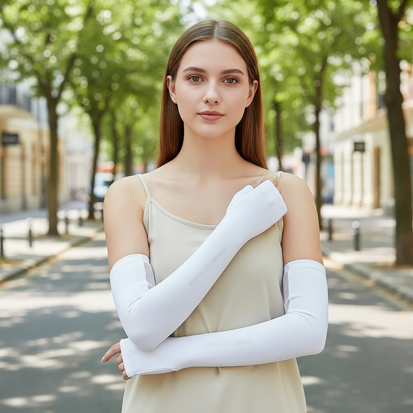 Arm Sleeves Mesh Breathable Lightweight Cooling Sun Sleeves for Driving Running Cycling