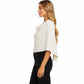 Knit Shoulder Wrap with Draped Neckline and Asymmetrical Hem 25.5in