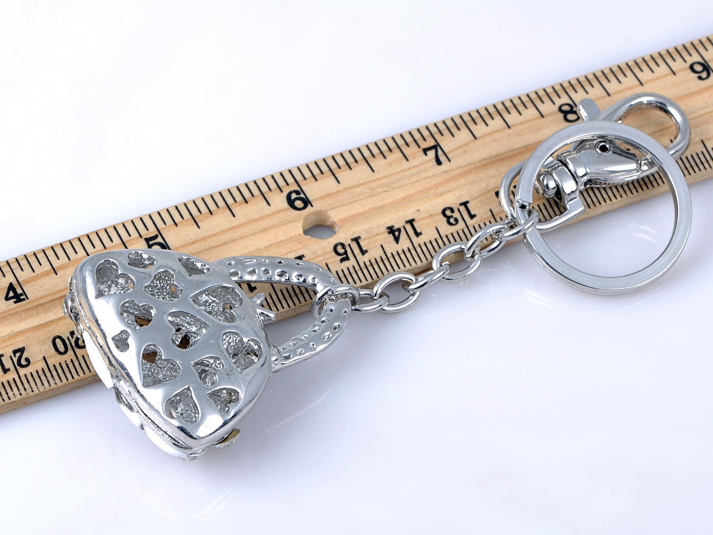 White Triangle Designer Purse Bag Key Chain