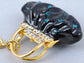 Dark Resin Sapphire Accented Lady Handbag Purse Hook Key Chain