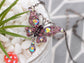 Alilang Silver Tone Purple Colored Stone Butterfly Insect Wings Pendant Necklace