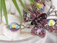 Alilang Silver Tone Purple Colored Stone Butterfly Insect Wings Pendant Necklace