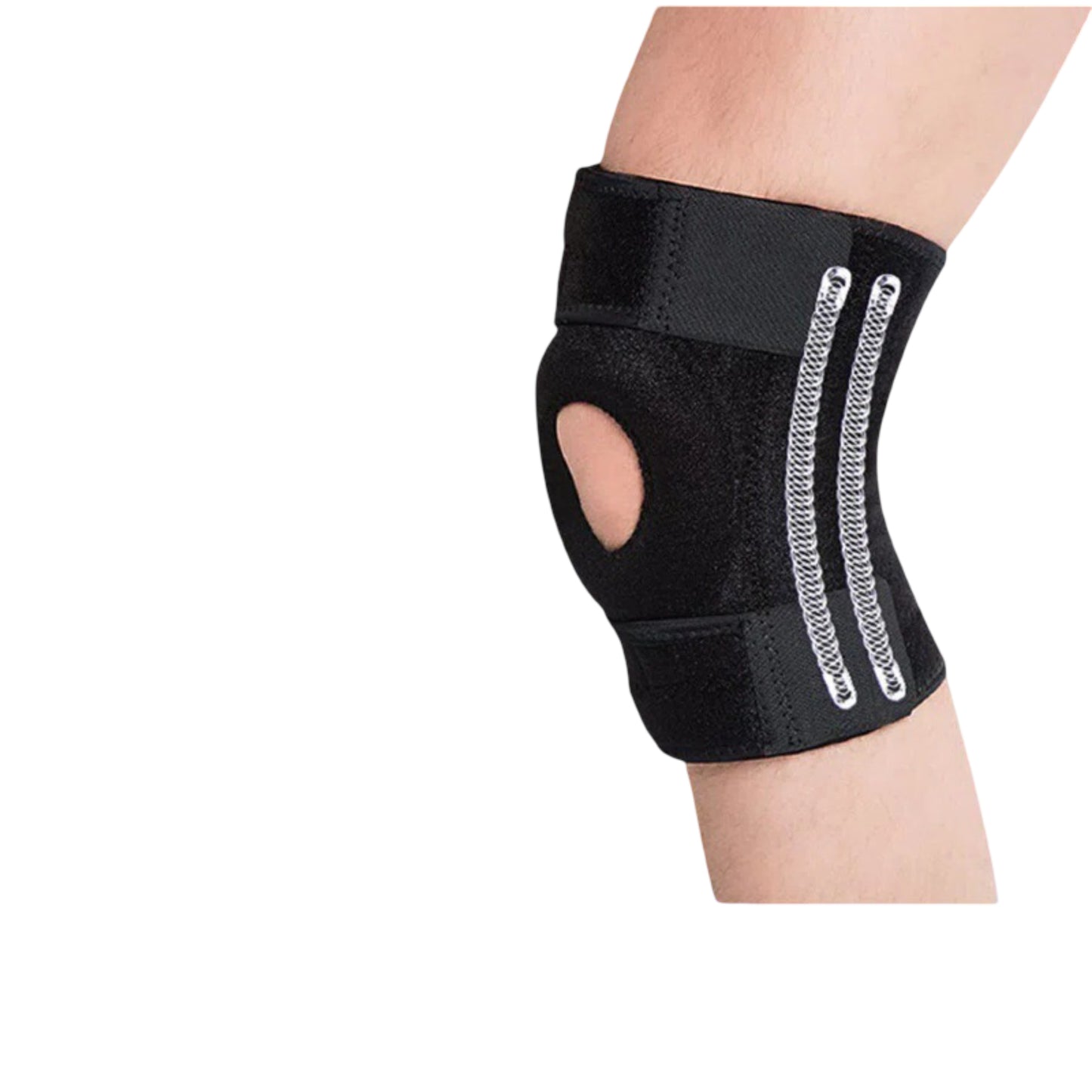 1 Pc Adjustable Knee Support Brace with Open Patella Design and Reinforced Stabilizer Pad