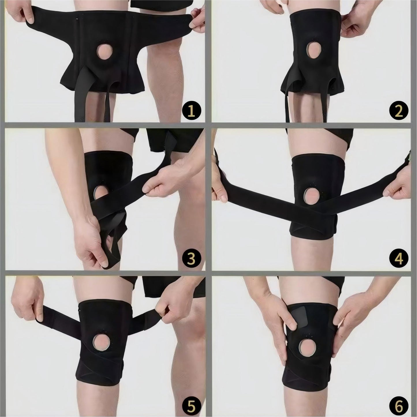 1 Pc Sports Knee Support Brace with Side Stabilizer Springs and Gel Patella Ring Compression Wrap