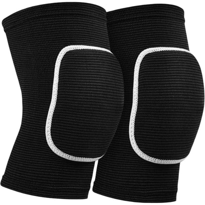 Volleyball Knee Pads 2 Pc Elastic Sleeve with Shock Absorbing Cushion for Court Protection