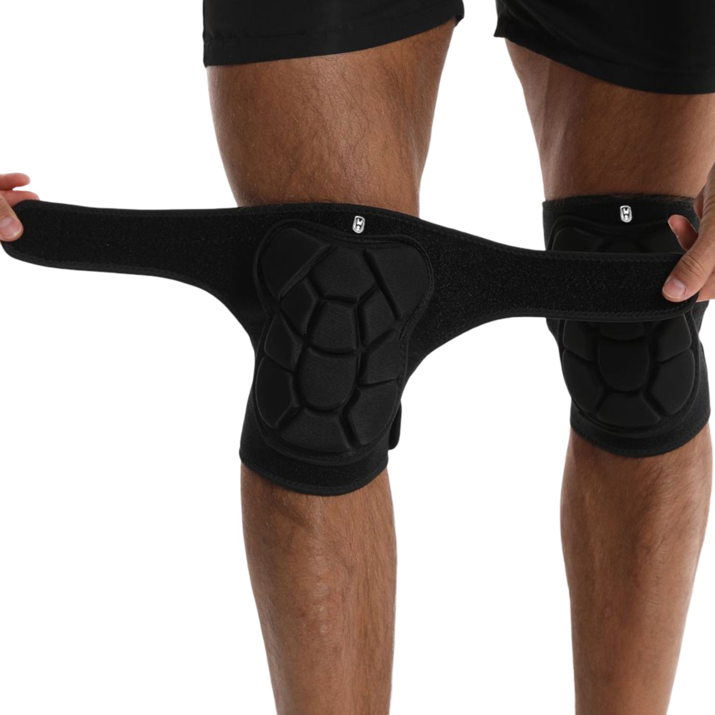 Workout Knee Pads 2 Pc with Shock Absorbing Cushion and Stretch Compression Sleeve Support