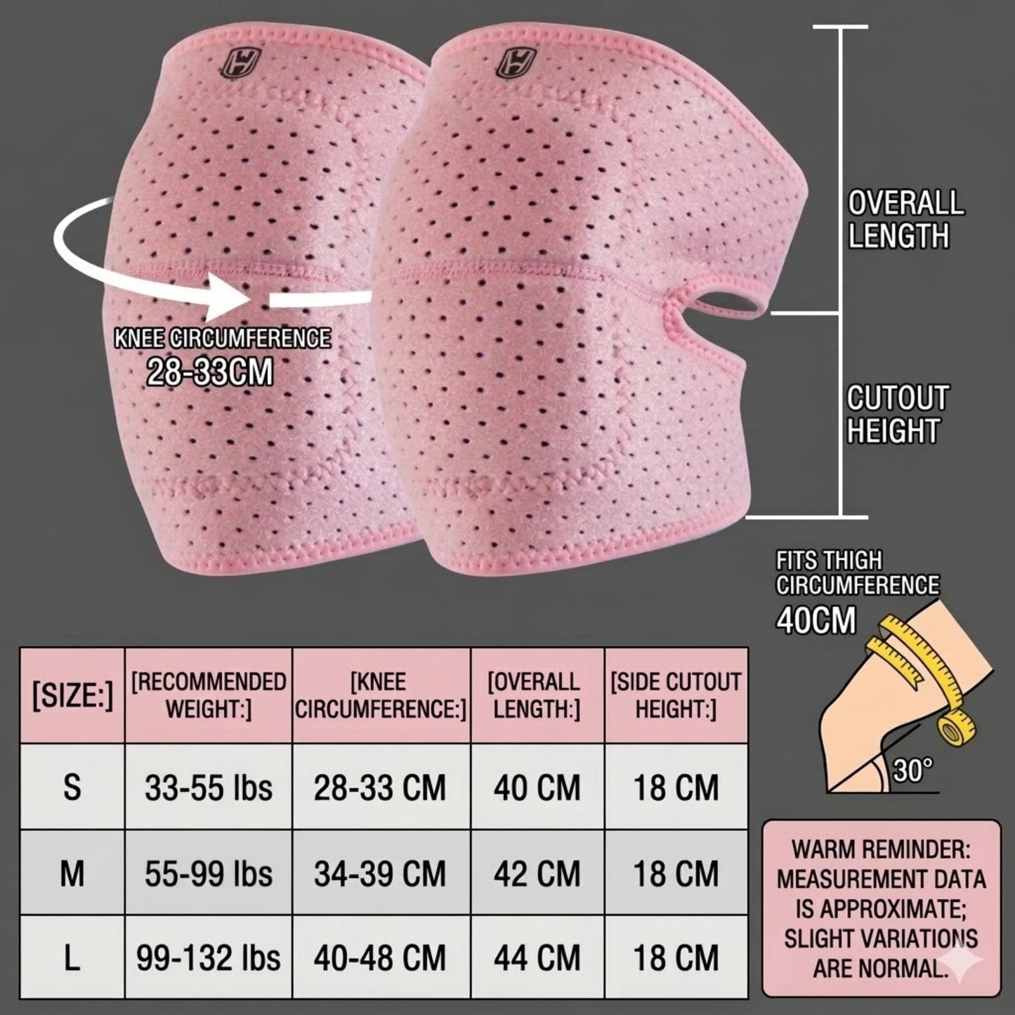 Workout Knee Support Wrap 2 Pc with Adjustable Strap and Breathable Compression Fit