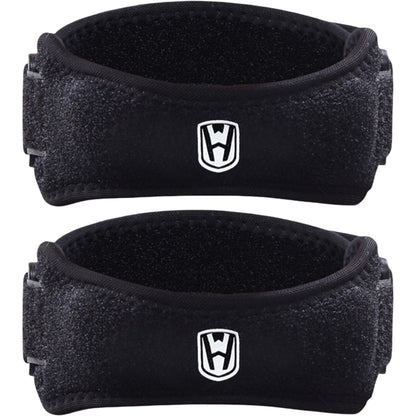 Patella Tendon Knee Straps 2 Pc with Adjustable Compression and Non Slip Support