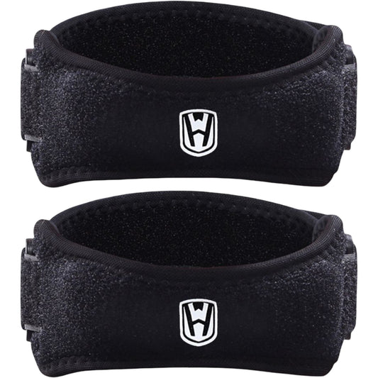 Patella Tendon Knee Straps 2 Pc with Adjustable Compression and Non Slip Support
